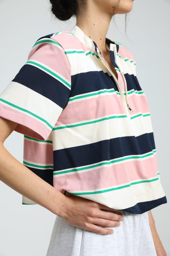 Charm Pink Striped Polo