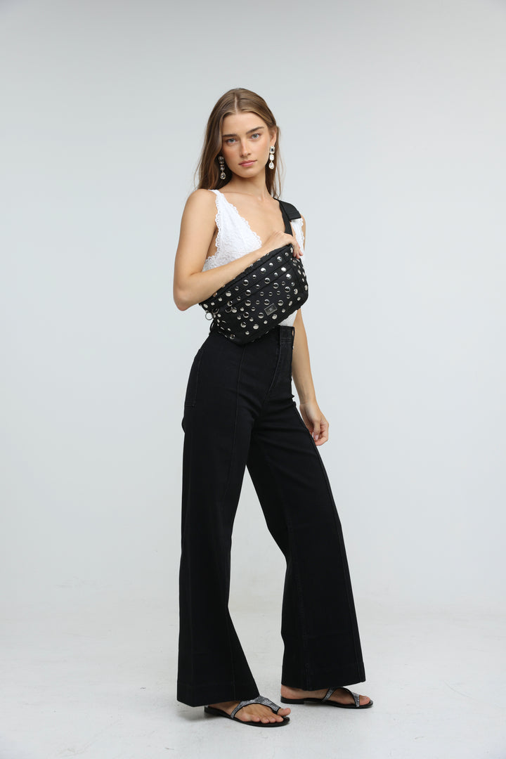 EE Studded Black Belt Bag