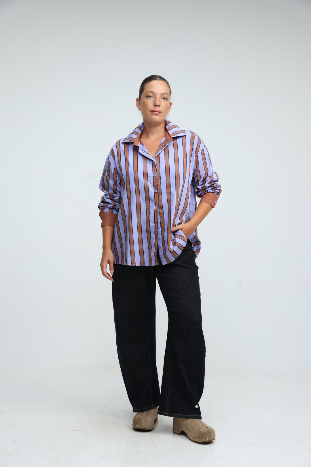 Checklist Purple Striped Buttoned Shirt