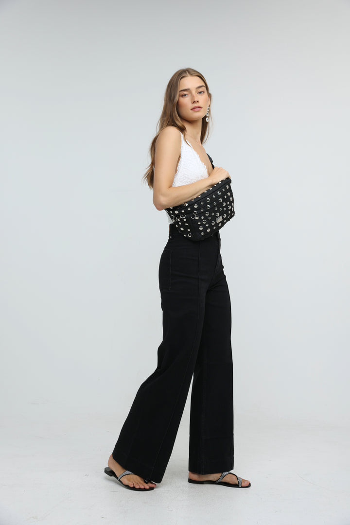 EE Studded Black Belt Bag