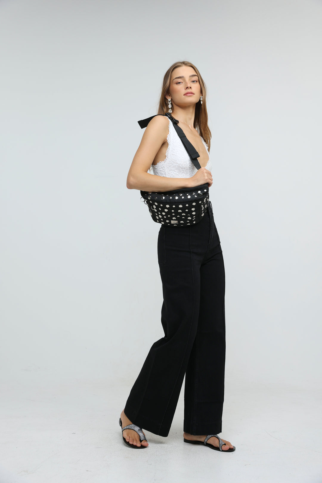EE Studded Black Belt Bag