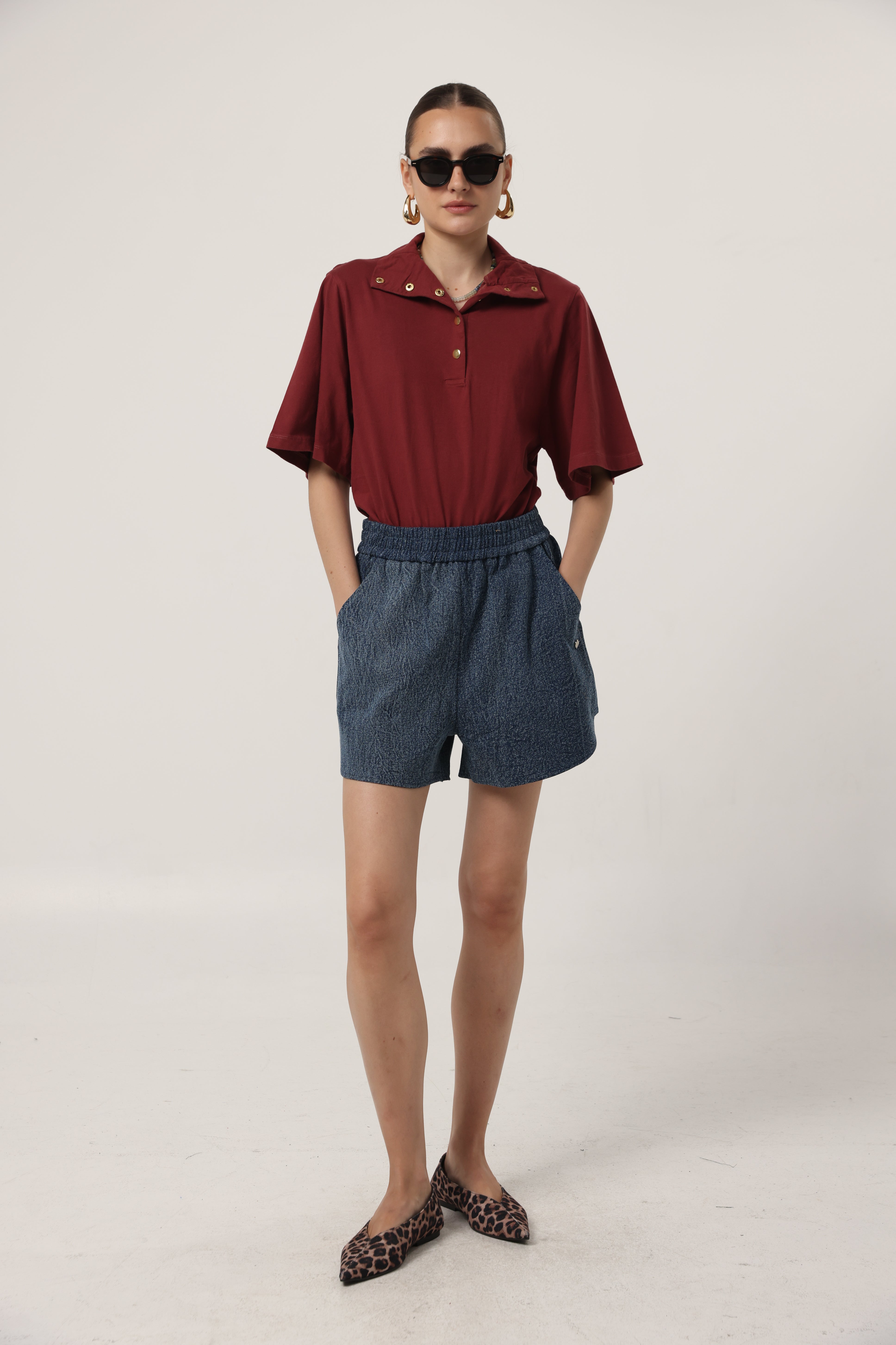 Buni's Blue Textured Denim Shorts – SEESTARZ