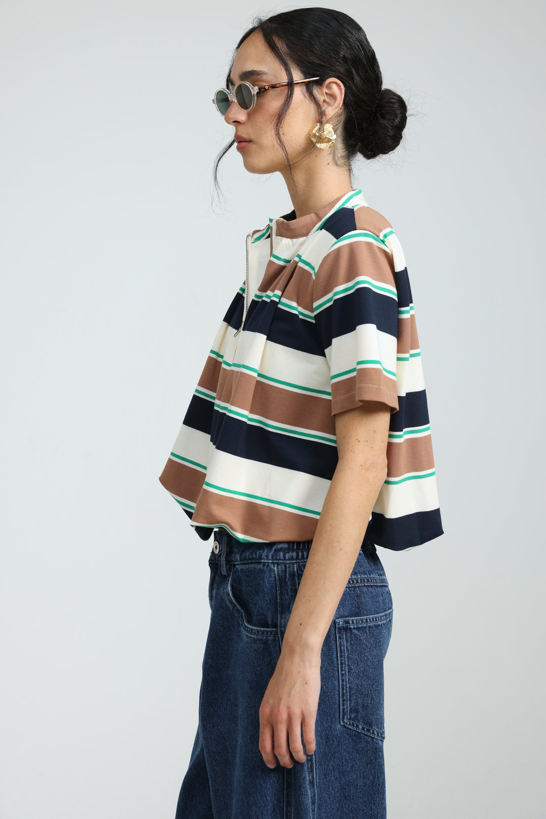 Charm Brown Striped Polo