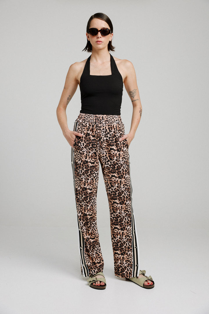 Popper Leopard Striped Joggers