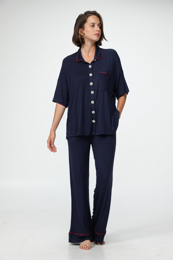 Digi Navy Pajama Set