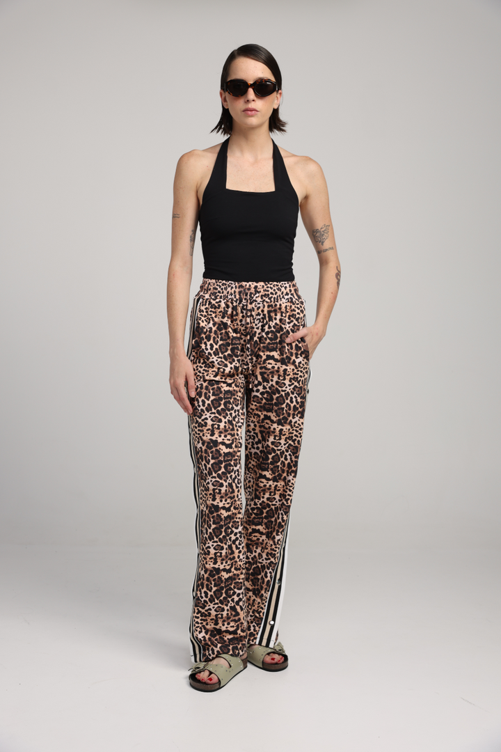 Popper Leopard Striped Joggers