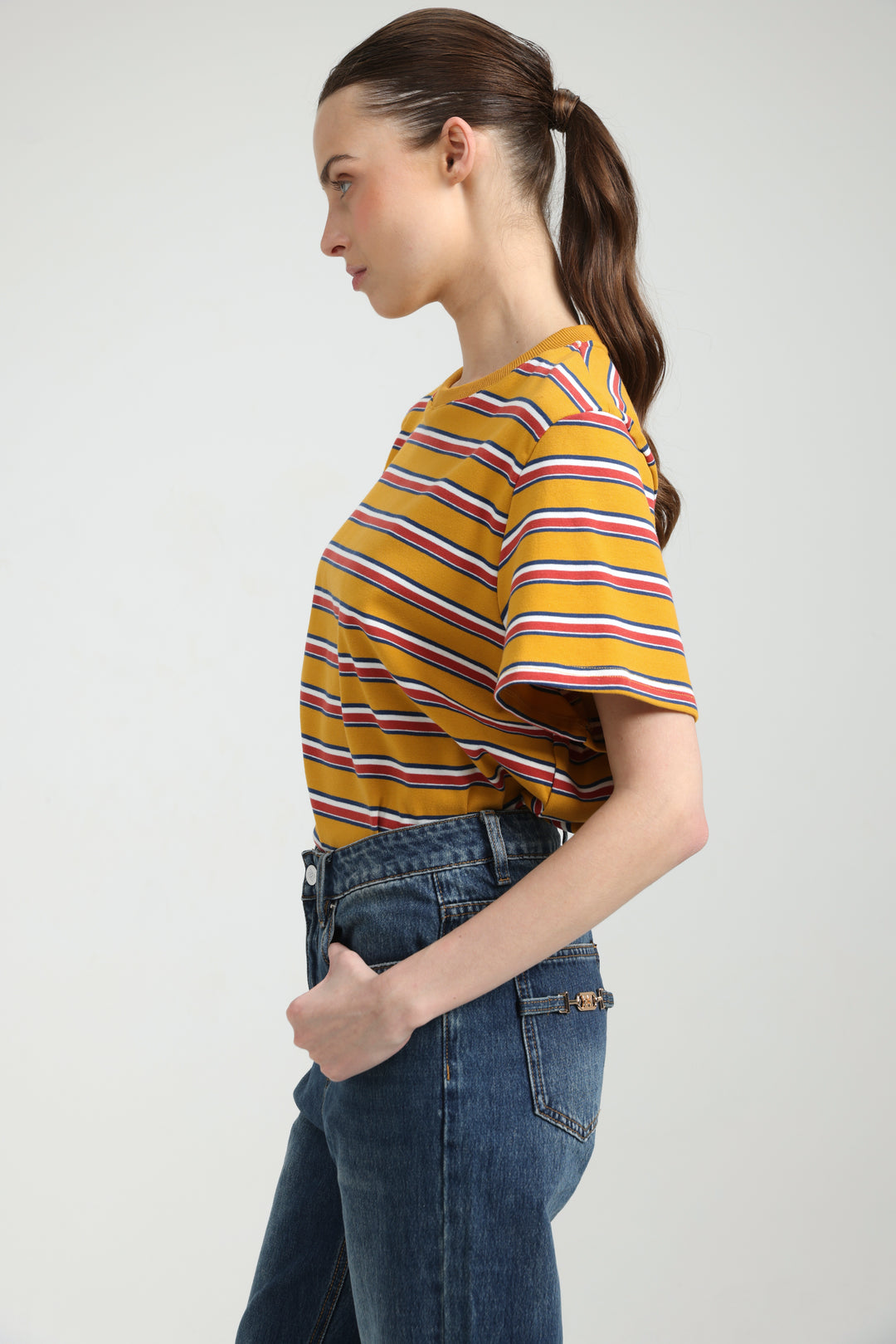 Simpla Orange Striped T-Shirt
