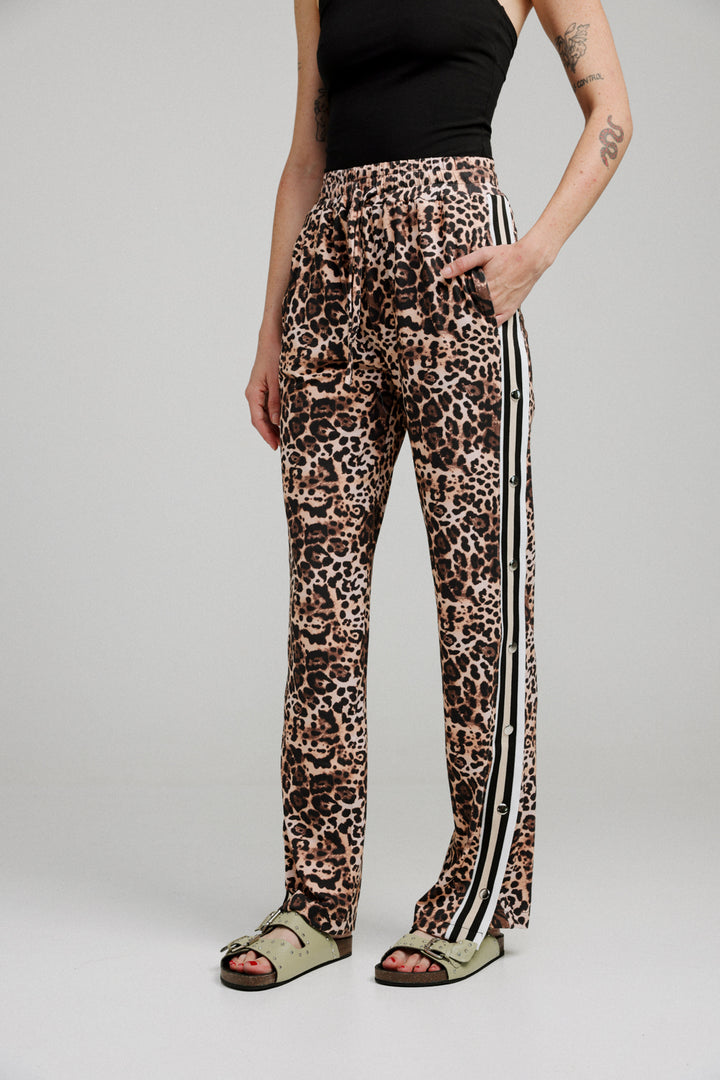 Popper Leopard Striped Joggers