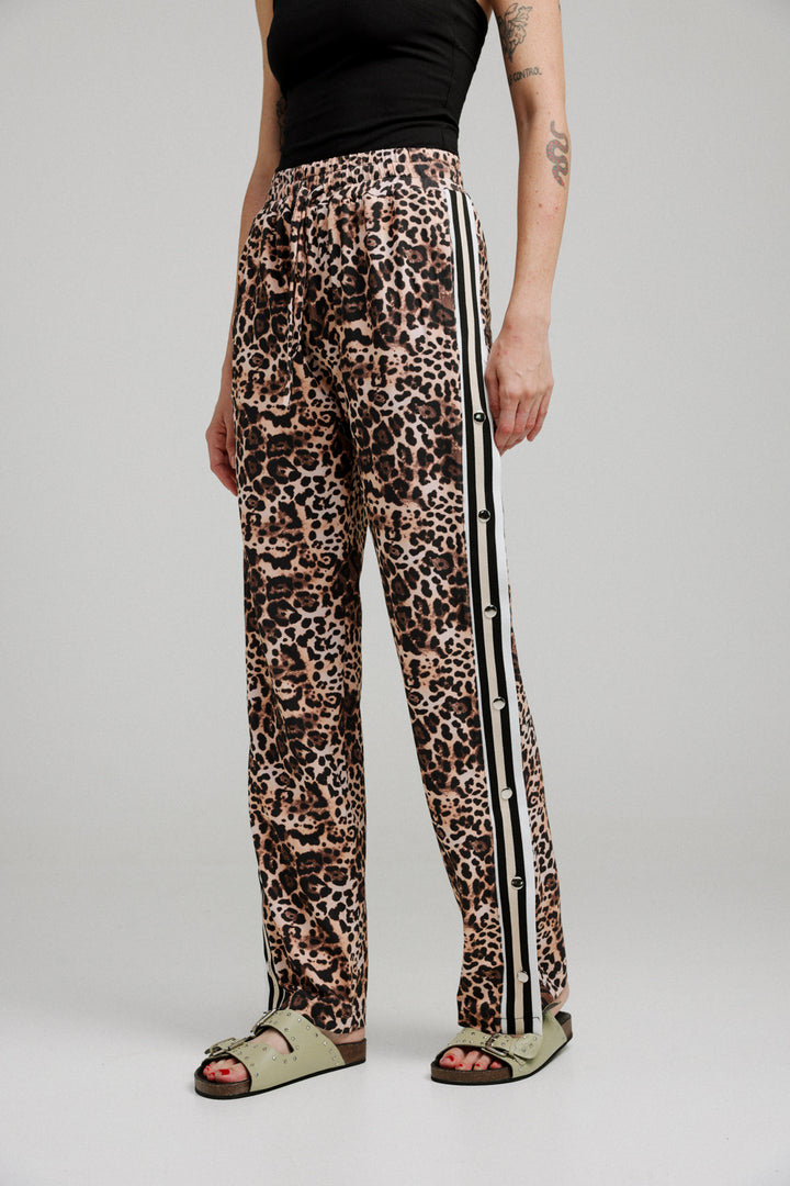 Popper Leopard Striped Joggers