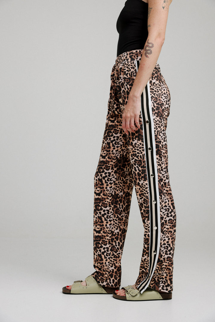 Popper Leopard Striped Joggers