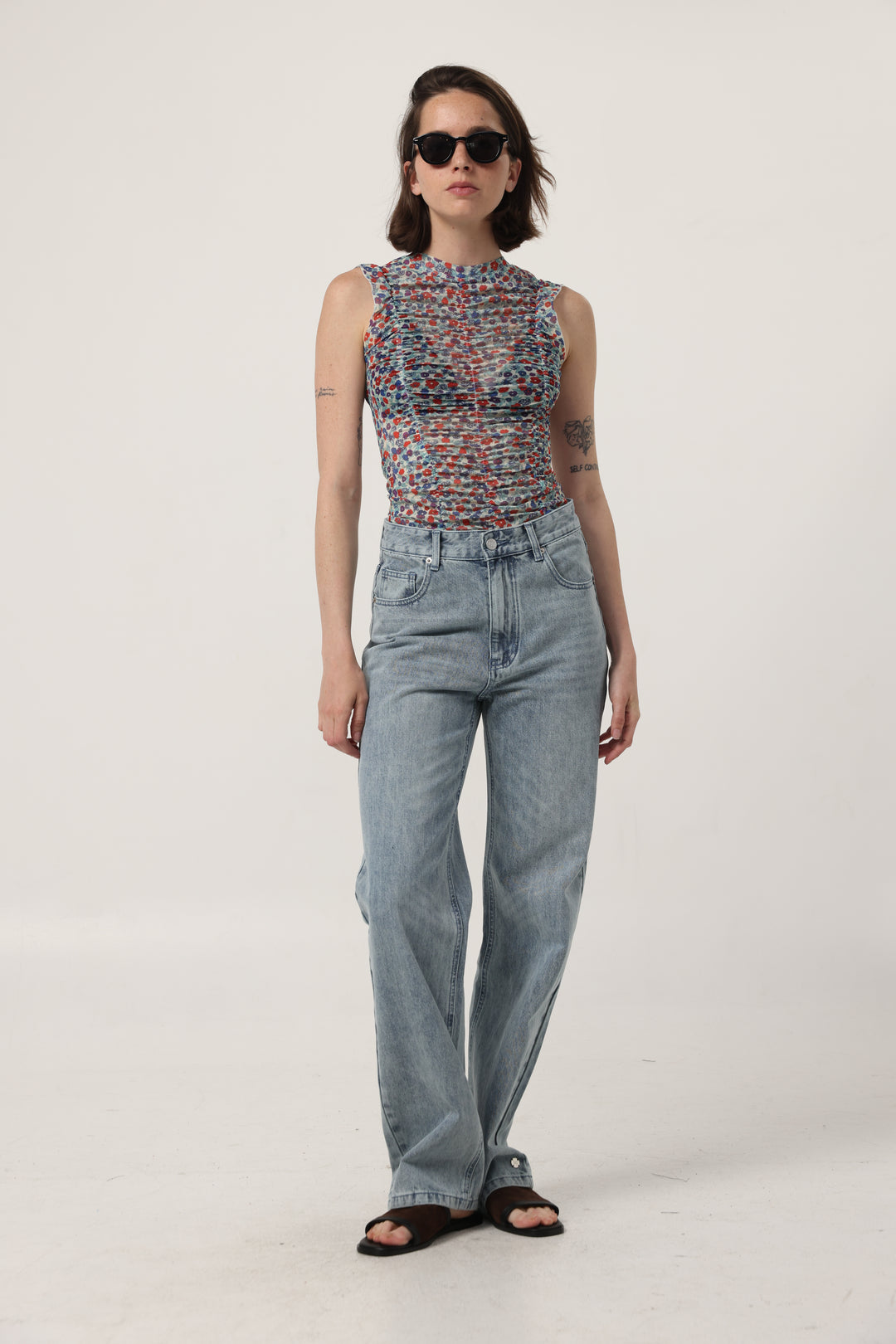 Touch Floral Mesh Tank