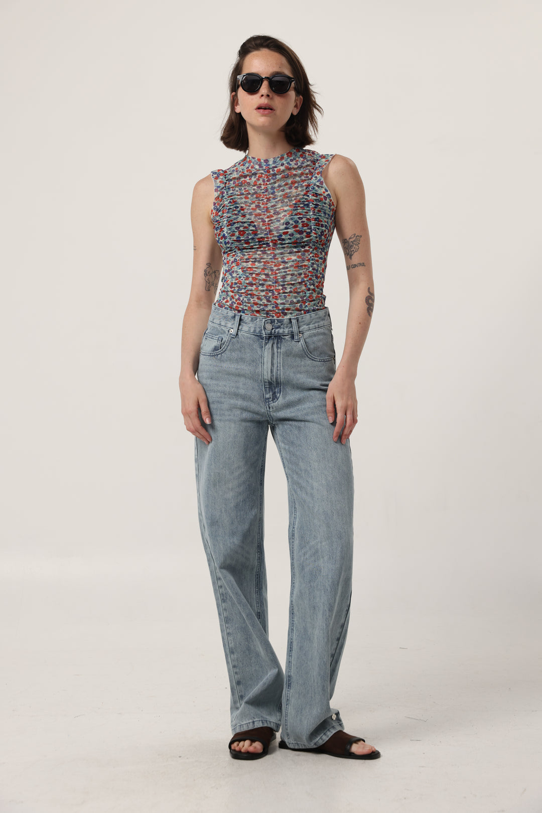 Touch Floral Mesh Tank