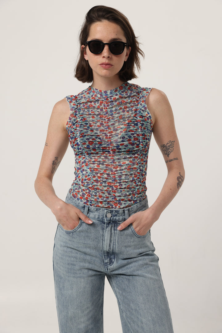 Touch Floral Mesh Tank