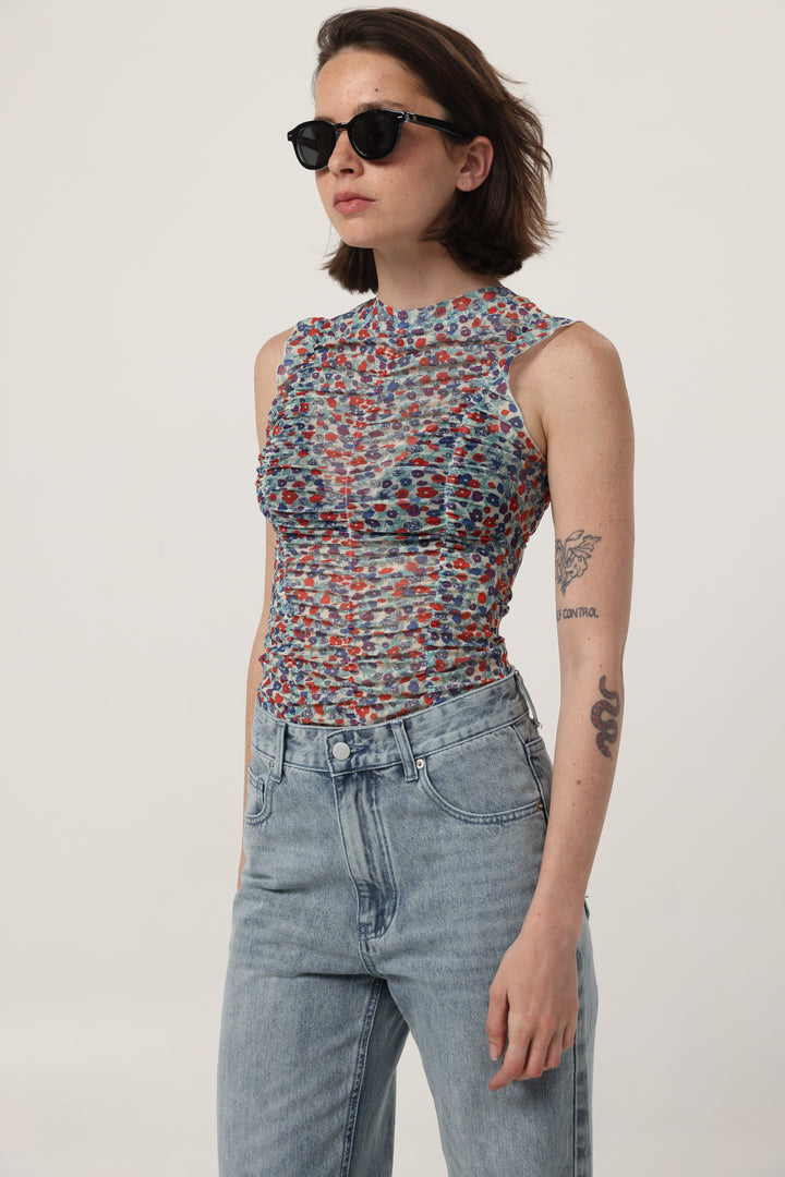 Touch Floral Mesh Tank