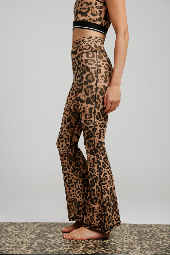 Hershko Leopard Flared Leggings