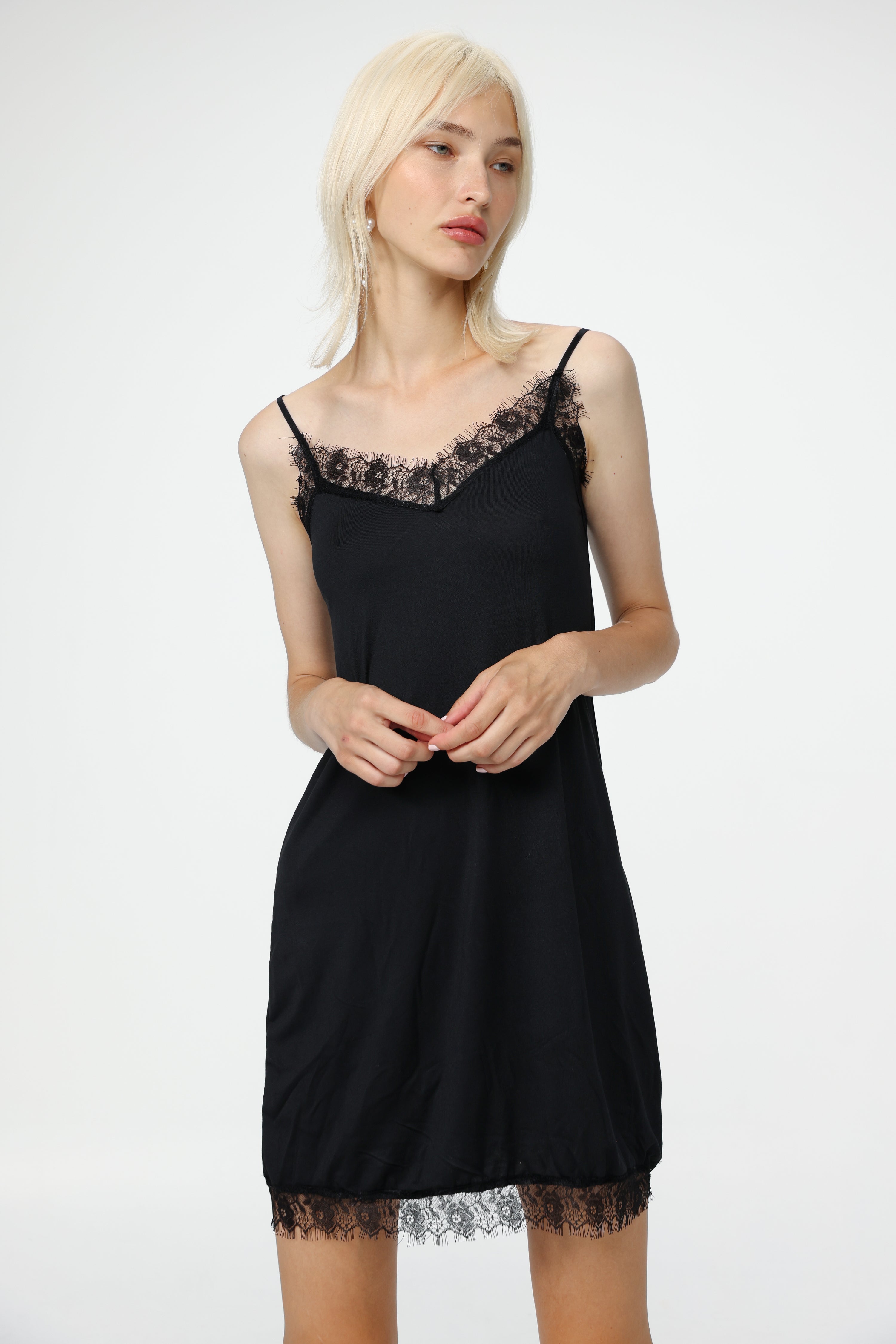 Pinkoo Black Slip Dress – SEESTARZ