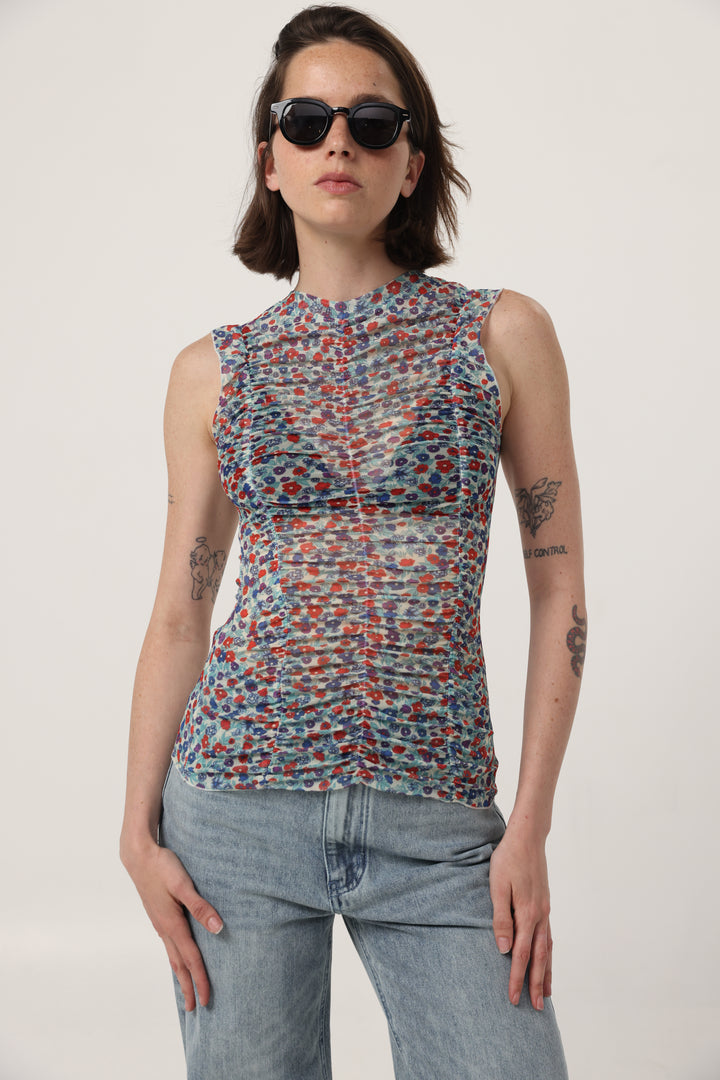 Touch Floral Mesh Tank