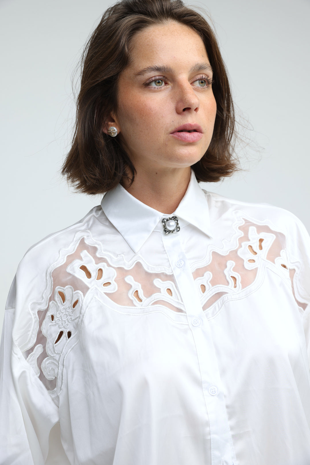 Black Crystal Pearl Button