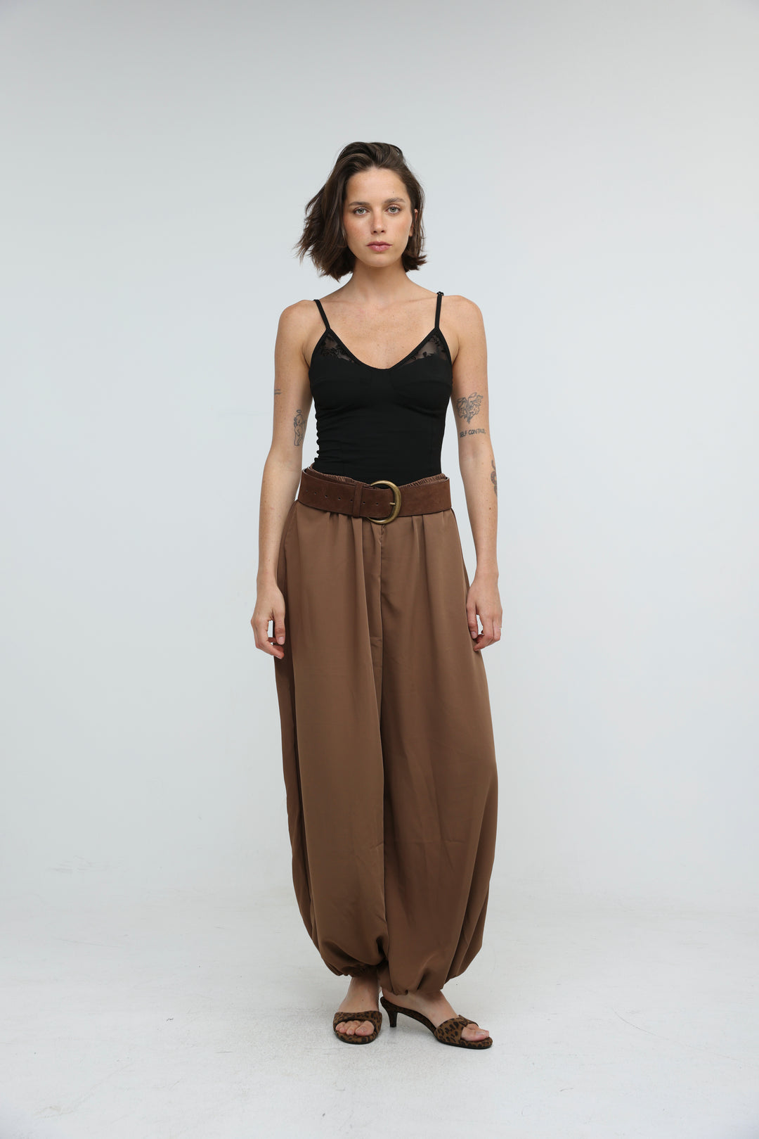 Fluid Brown Balloon Bottoms