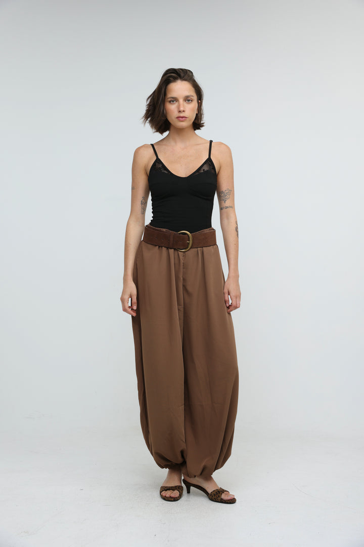 Fluid Brown Balloon Bottoms