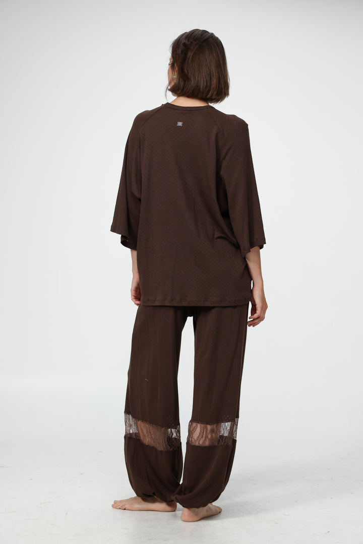 Dona Brown Pajama Set