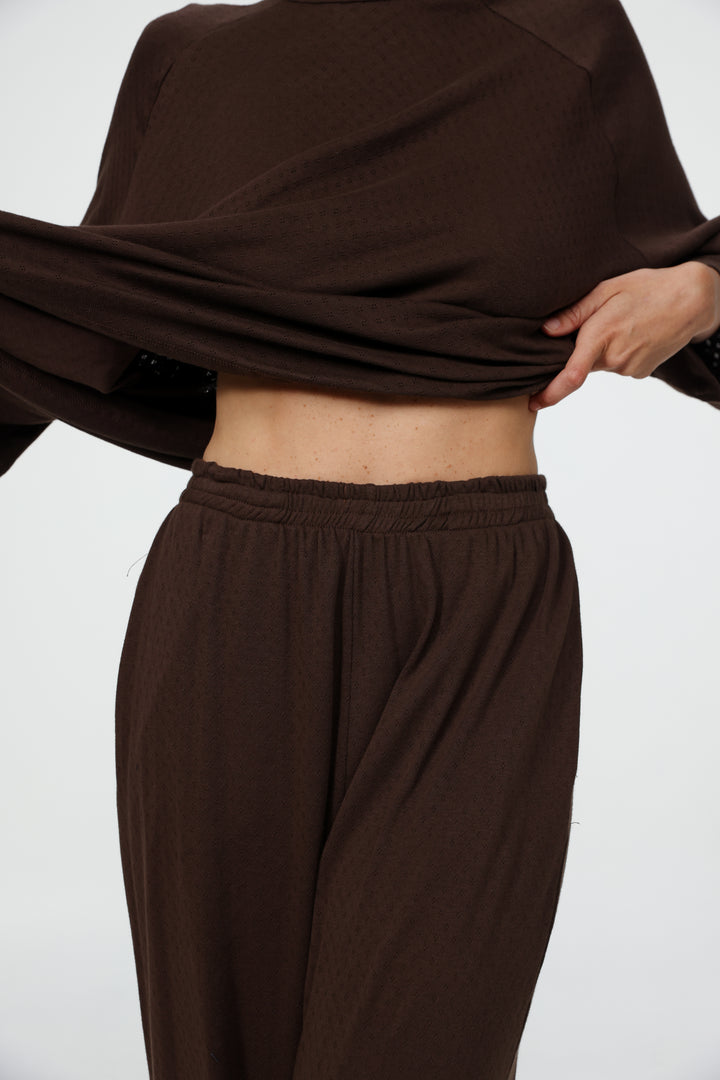 Dona Brown Pajama Set