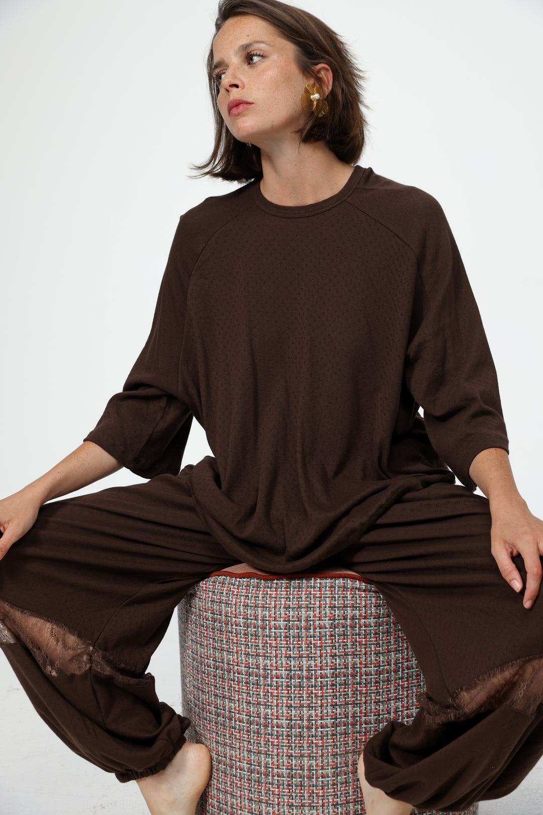 Dona Brown Pajama Set