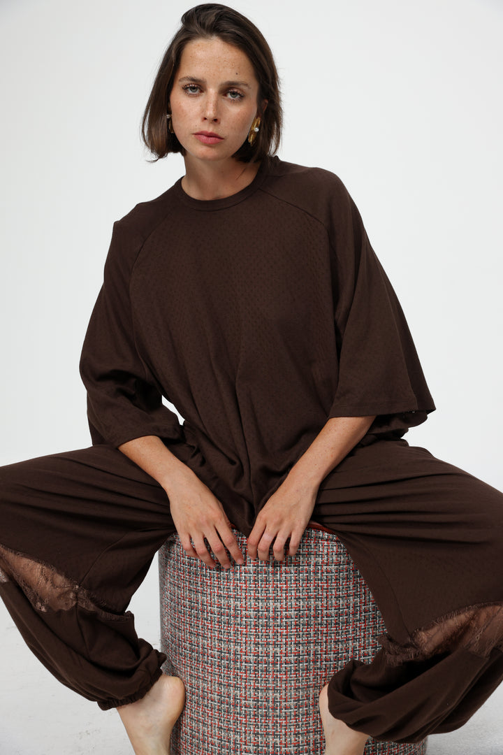 Dona Brown Pajama Set