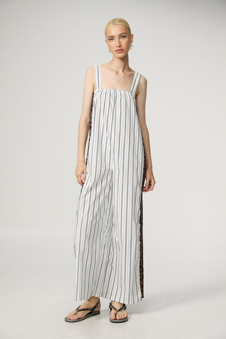 Stripes/Leopard Jumpsuit