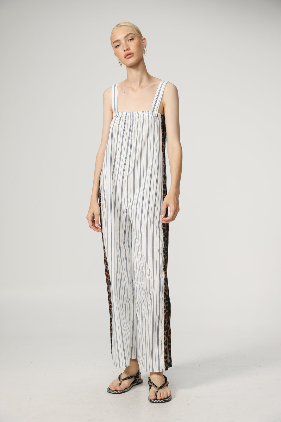 Stripes/Leopard Jumpsuit