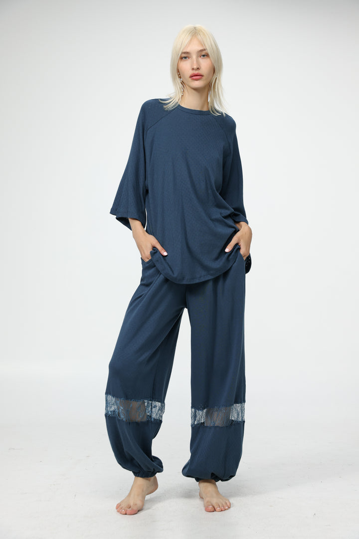 Dona Navy Pajama Set