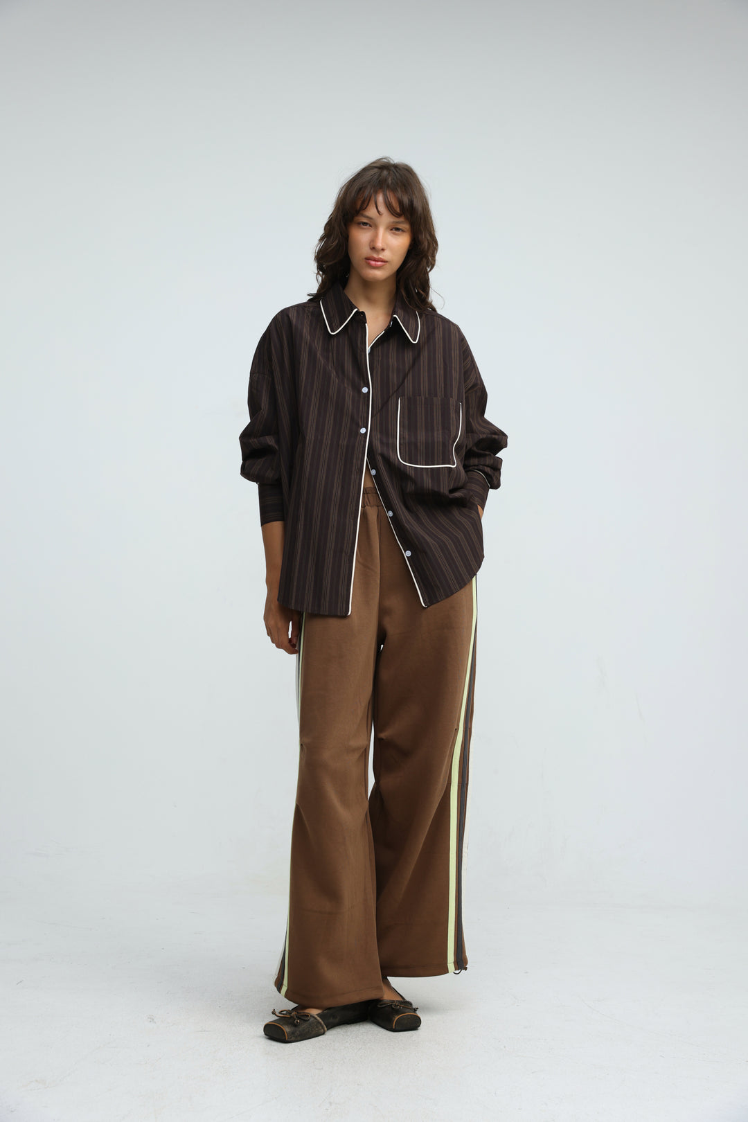 Side Stripes Brown Joggers