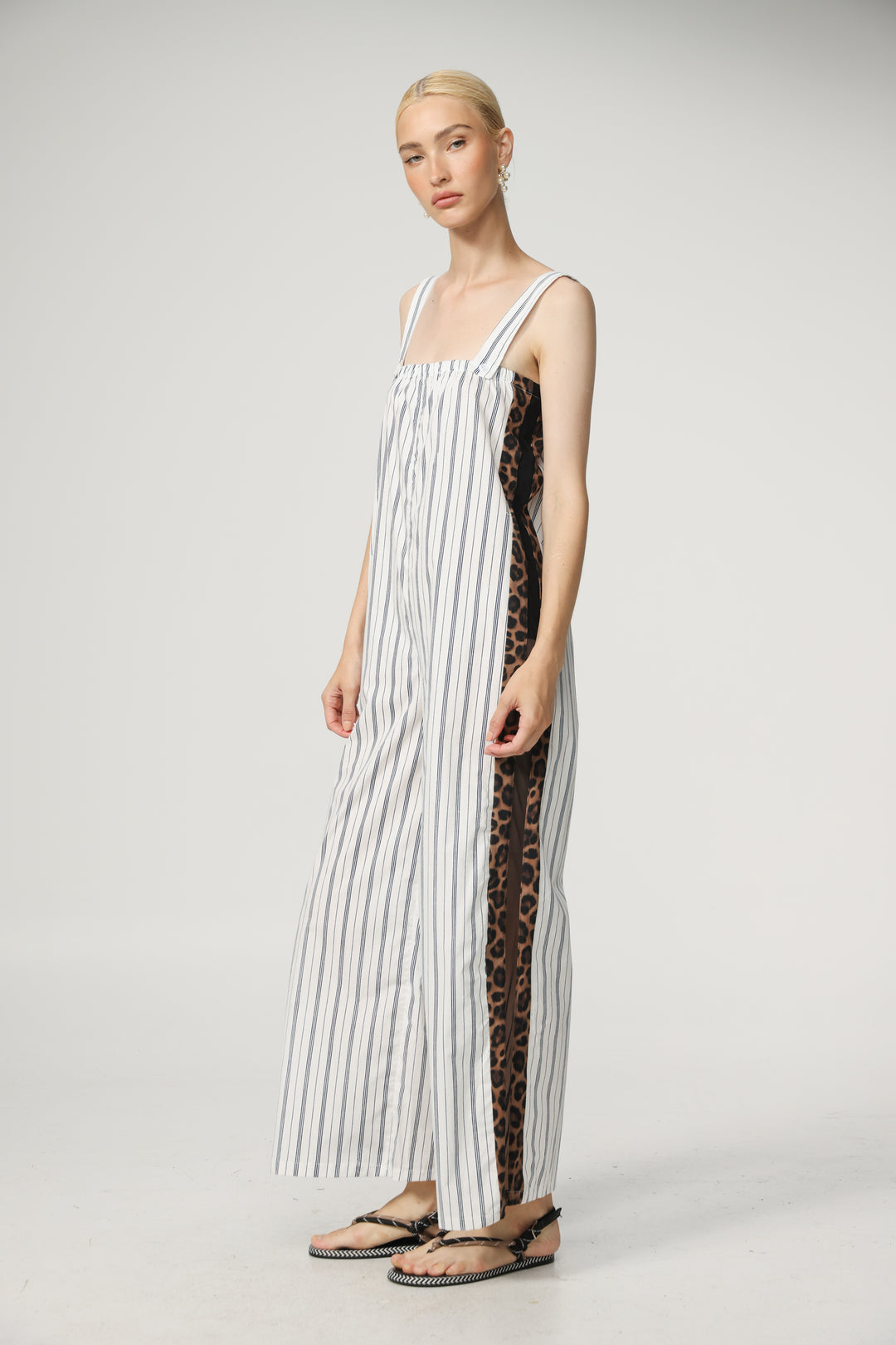 Stripes/Leopard Jumpsuit