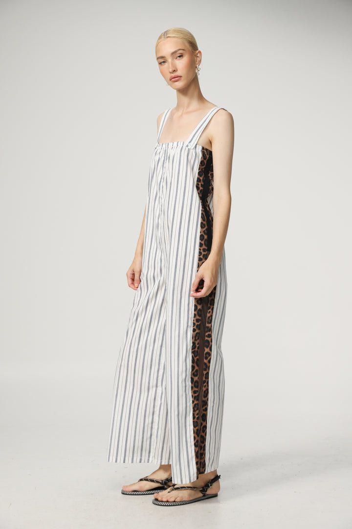 Stripes/Leopard Jumpsuit