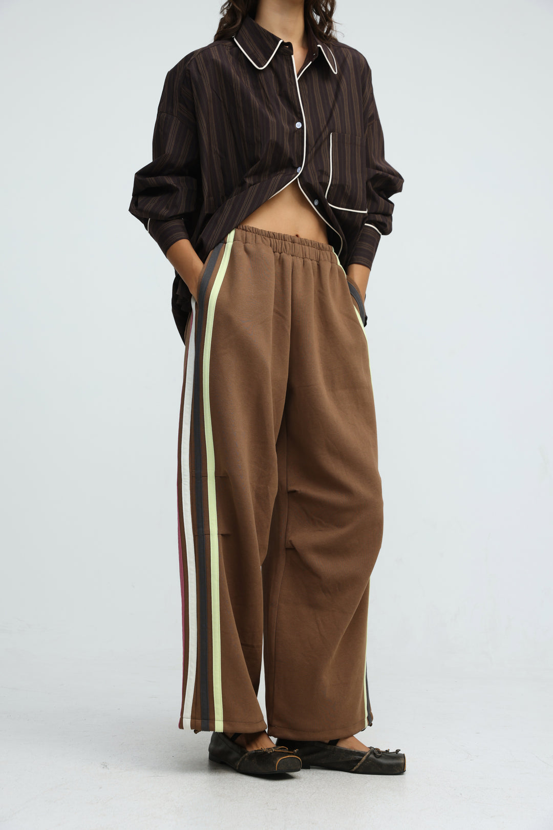 Side Stripes Brown Joggers