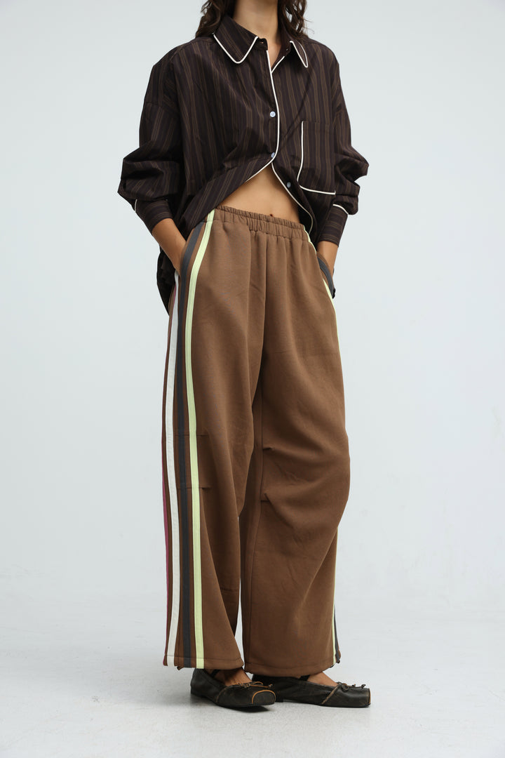 Side Stripes Brown Joggers