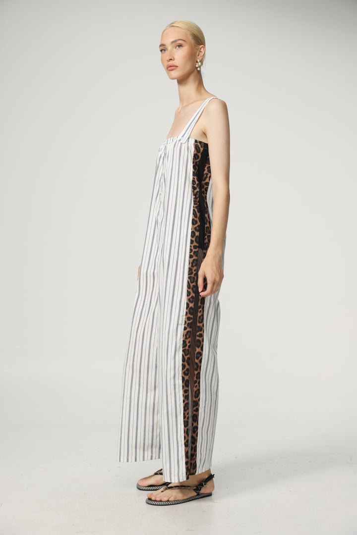 Stripes/Leopard Jumpsuit