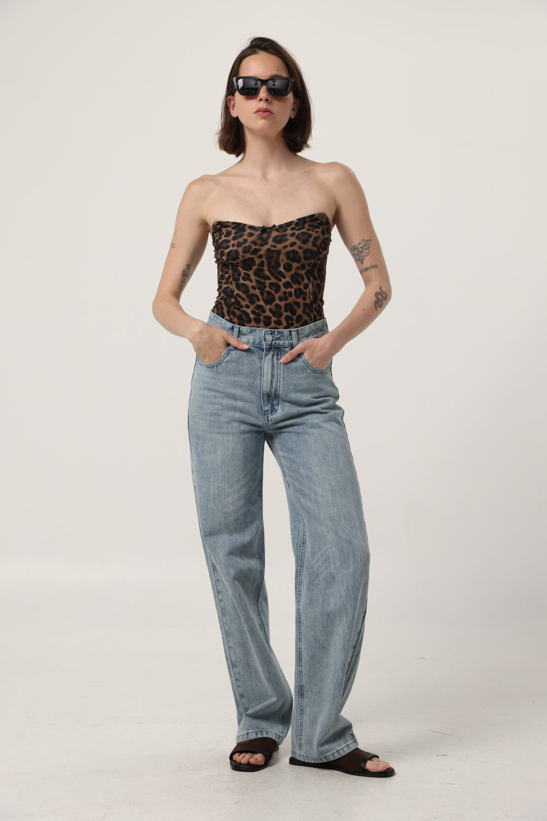 Touch Leopard Strapless Top