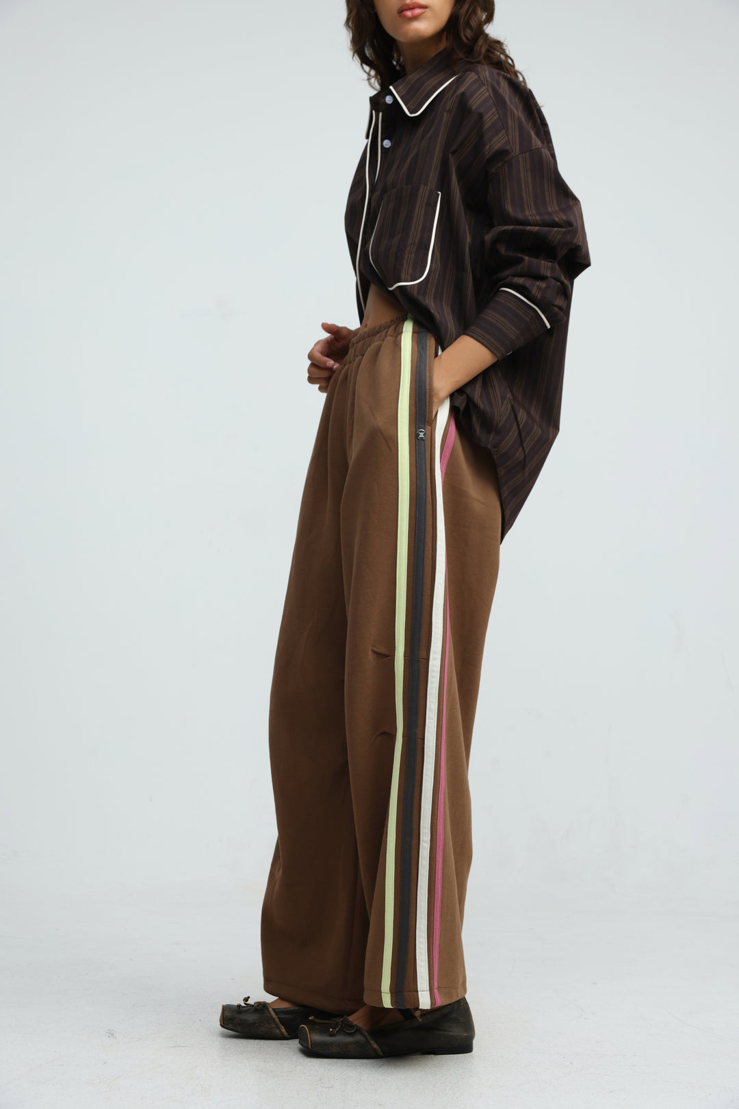 Side Stripes Brown Joggers