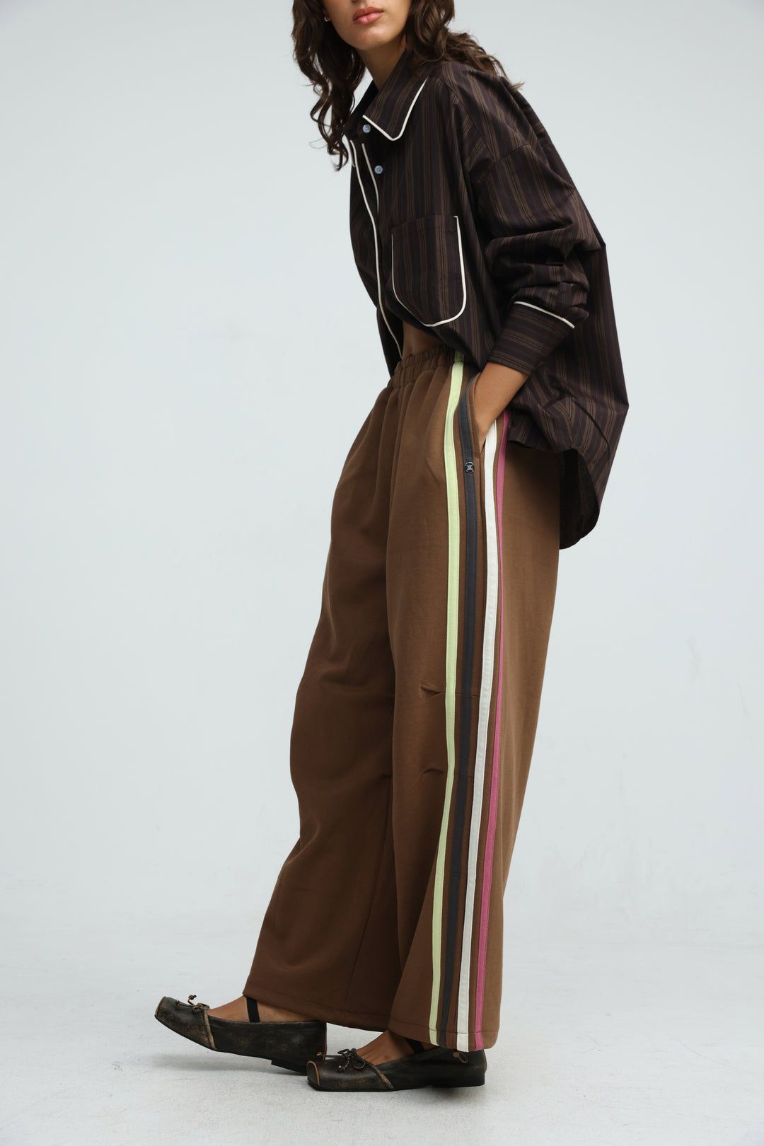 Side Stripes Brown Joggers