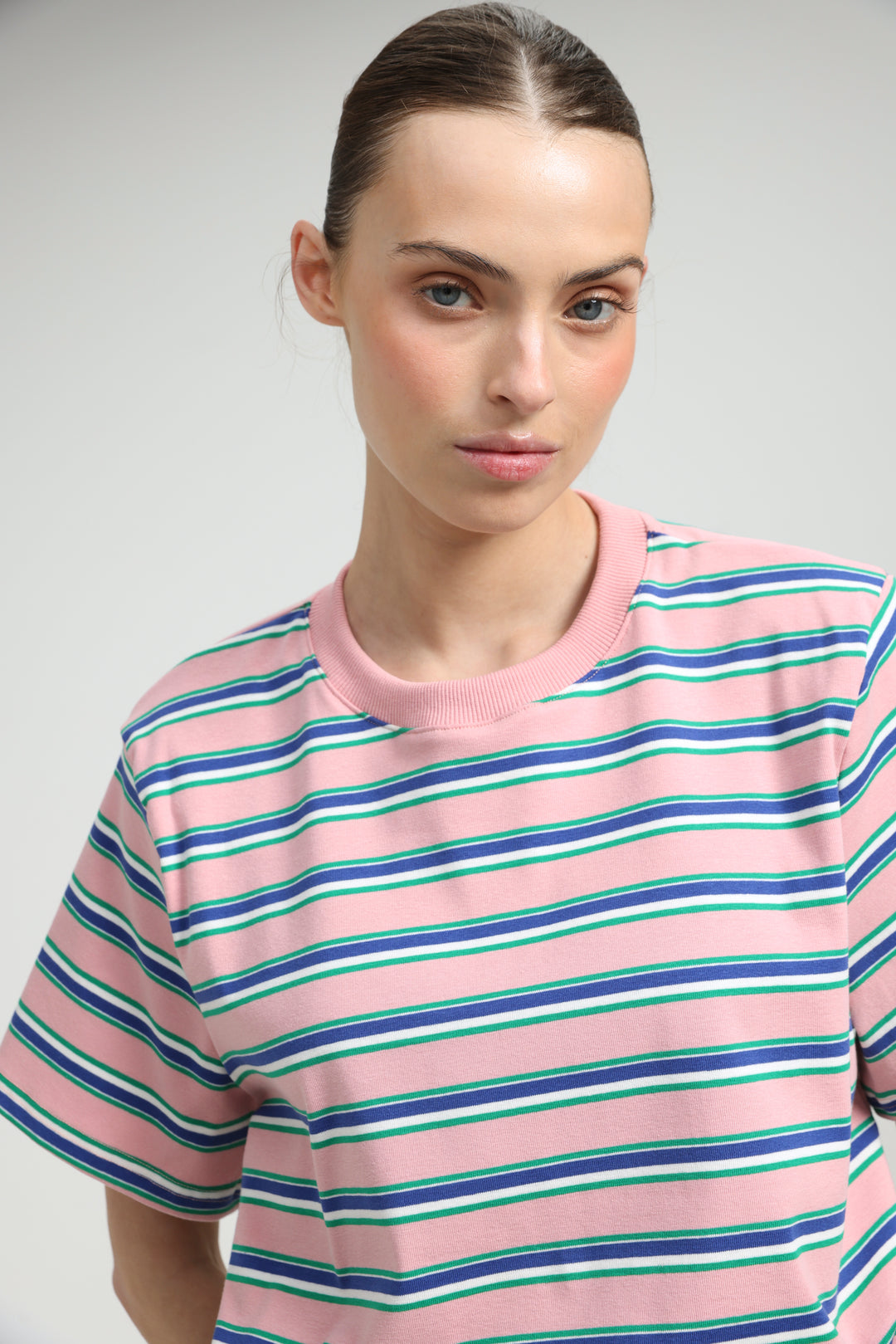 Simpla Pink Striped T-Shirt