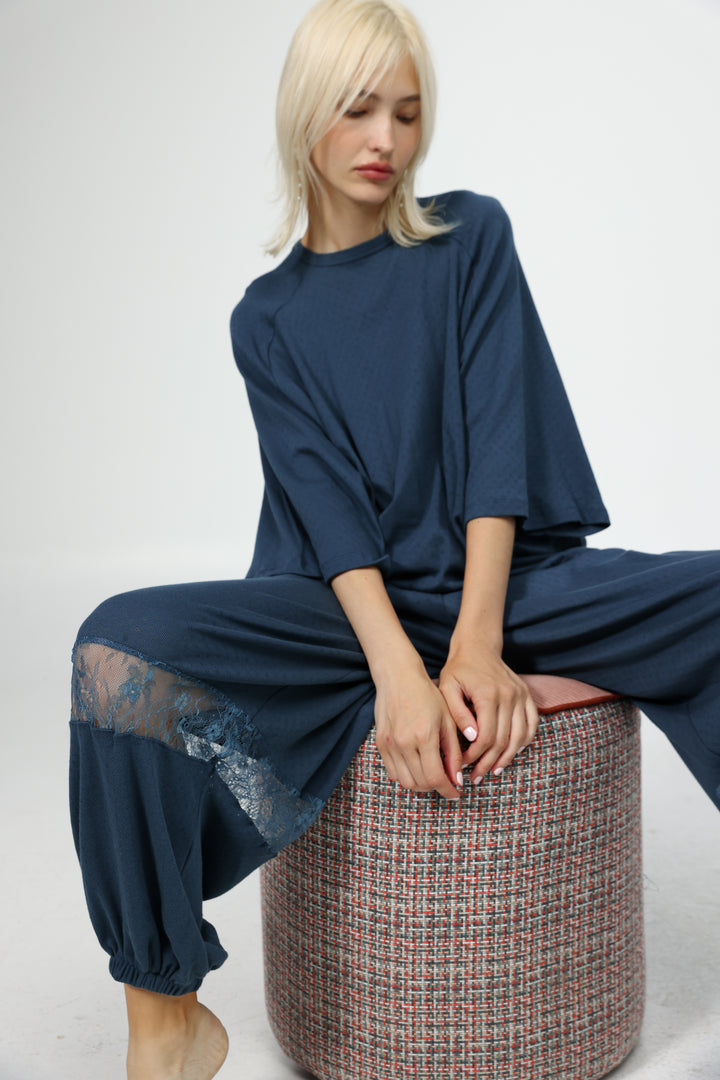 Dona Navy Pajama Set