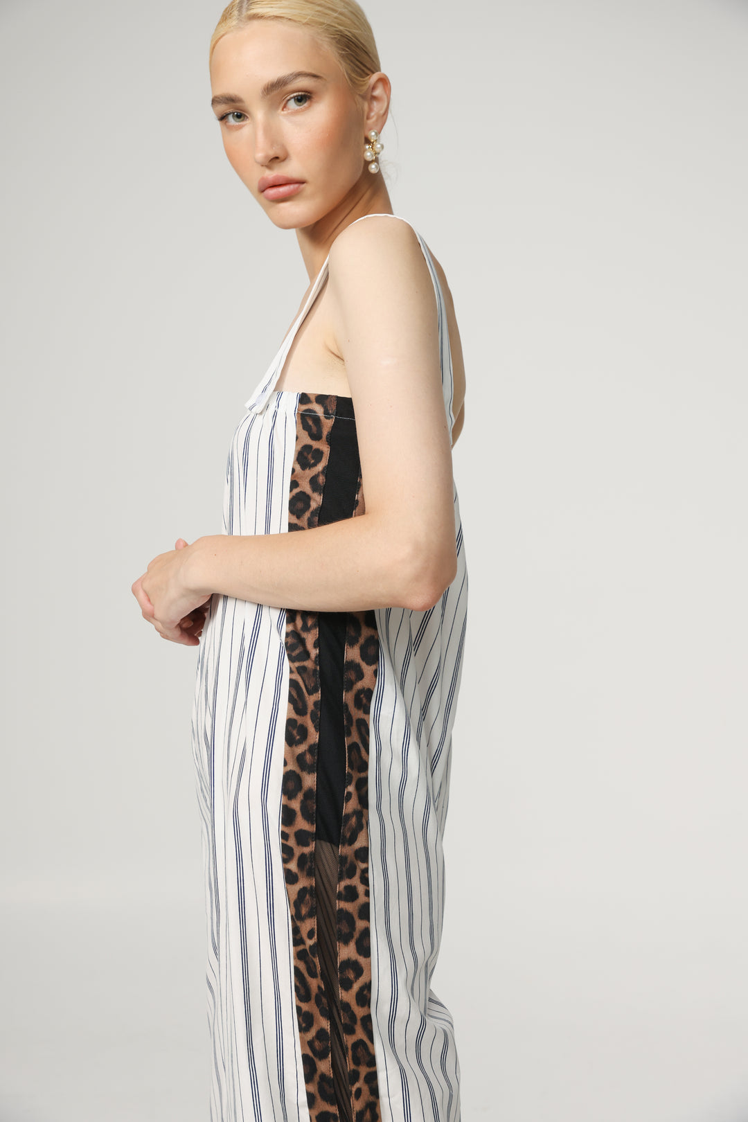 Stripes/Leopard Jumpsuit