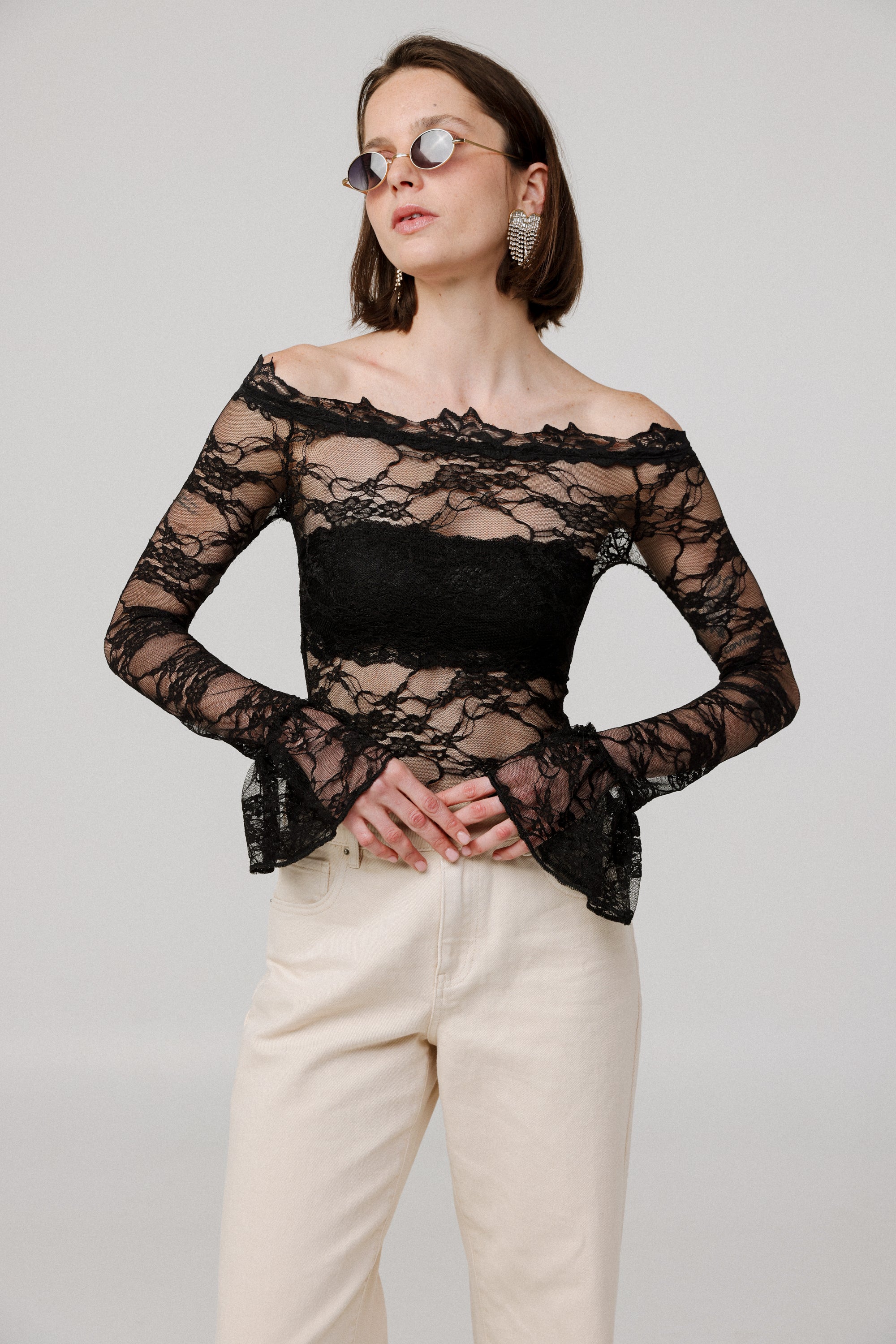Field Off Shoulder Lace Top – SEESTARZ