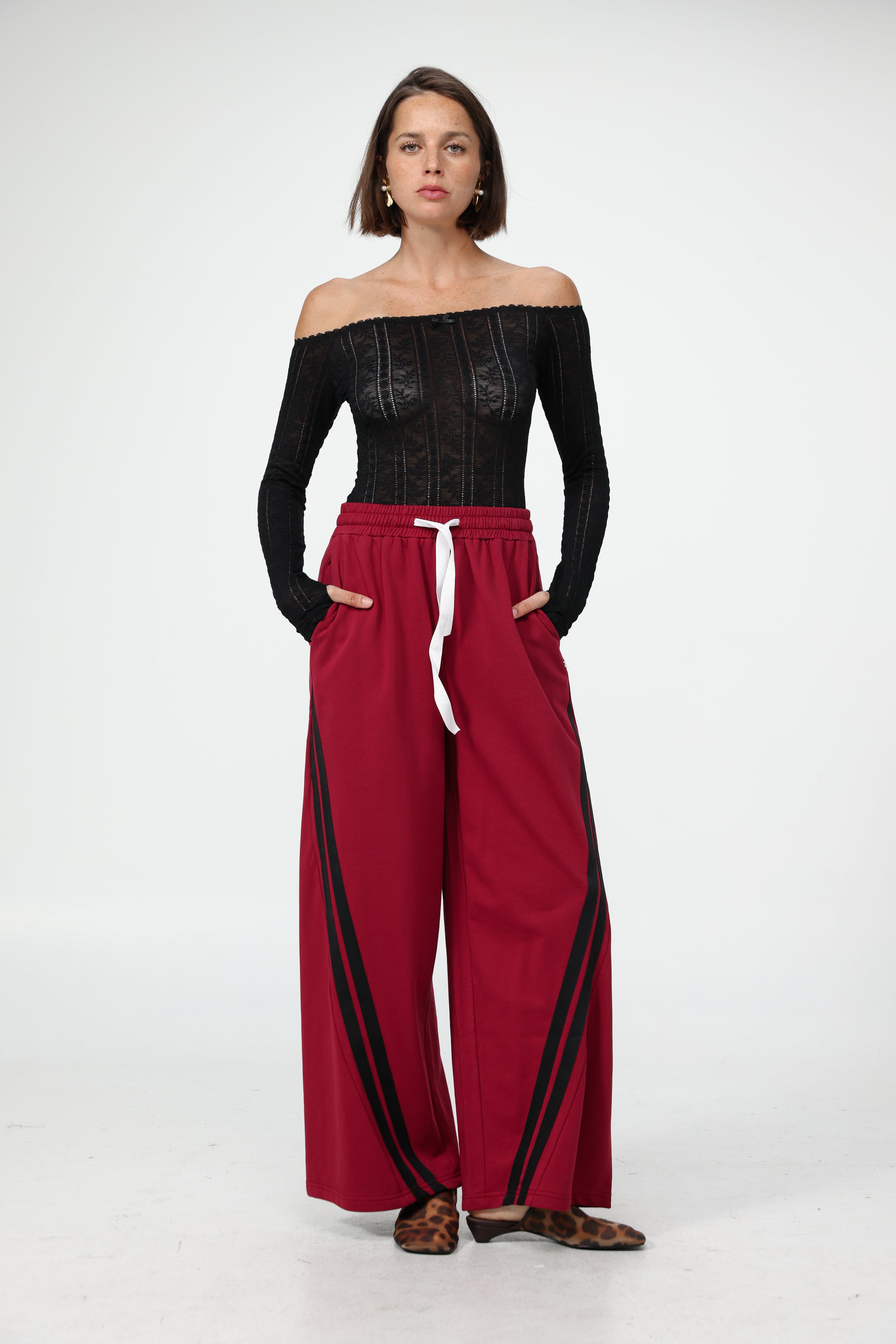 +81 369　TB Pant M wine red ZARA NEW WOMAN MID-RISE ZW COLL. STRAIGHT-FIT TROUSERS PANT