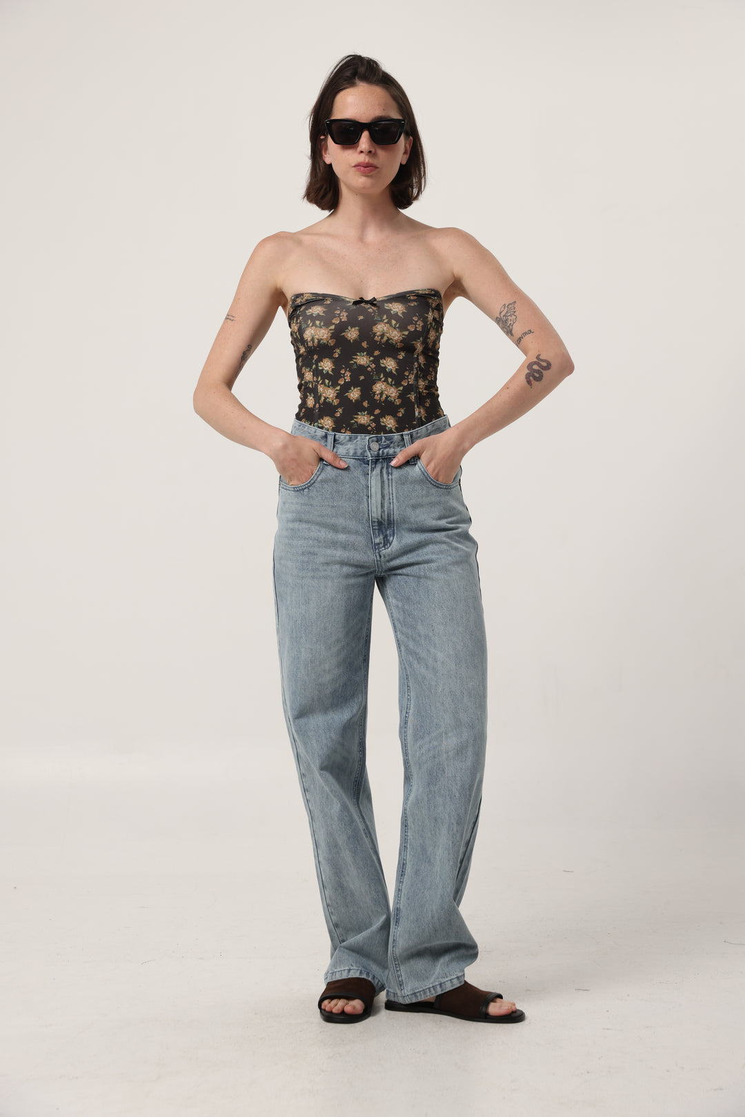 Touch Floral Strapless Top