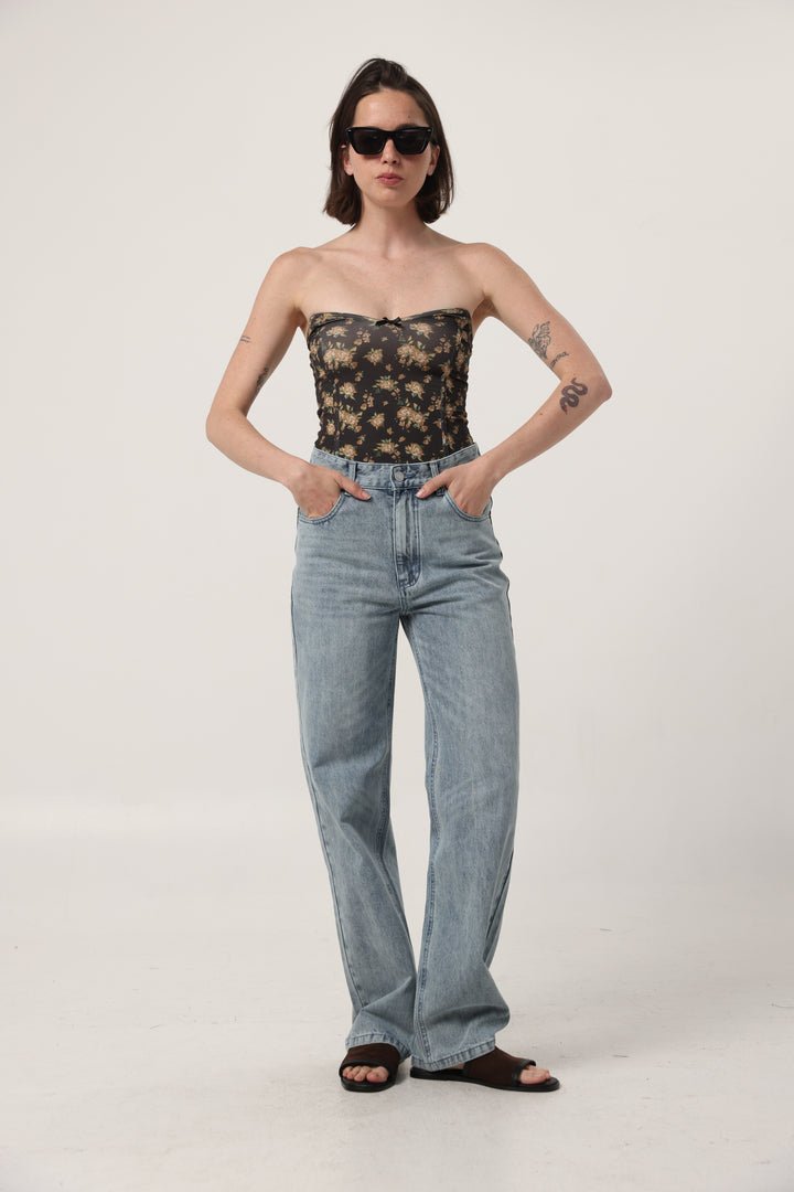Touch Floral Strapless Top