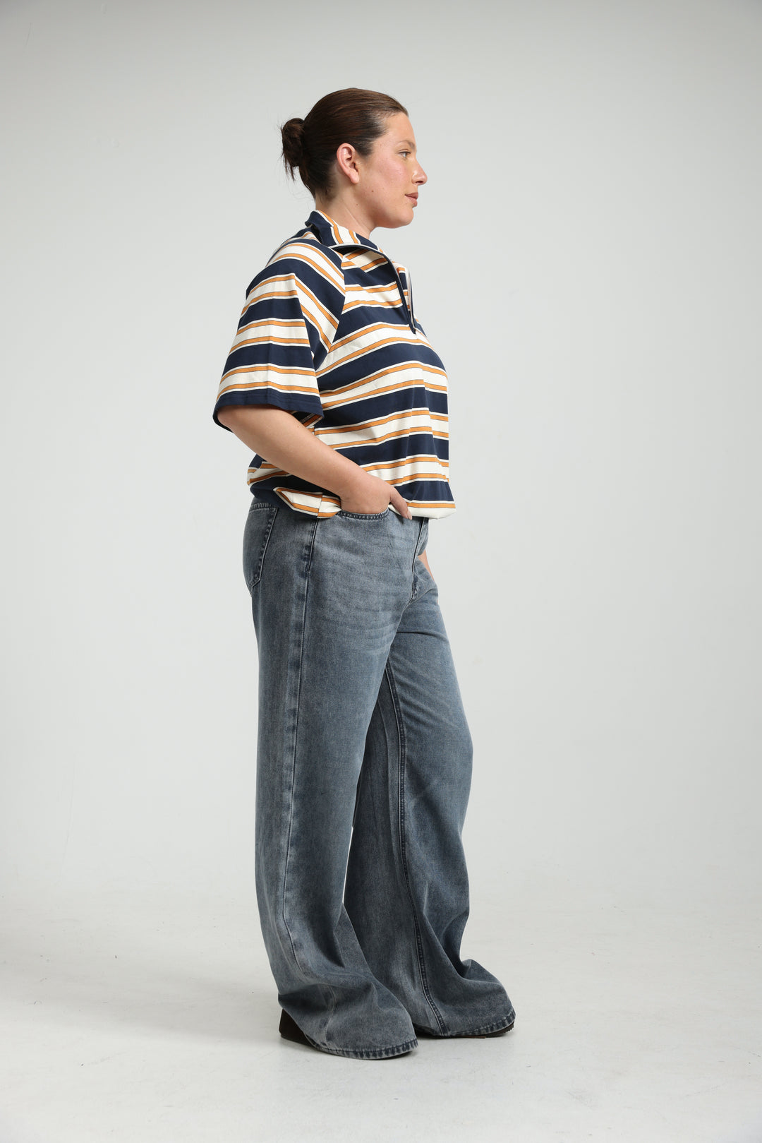 Adamon Navy Striped Polo