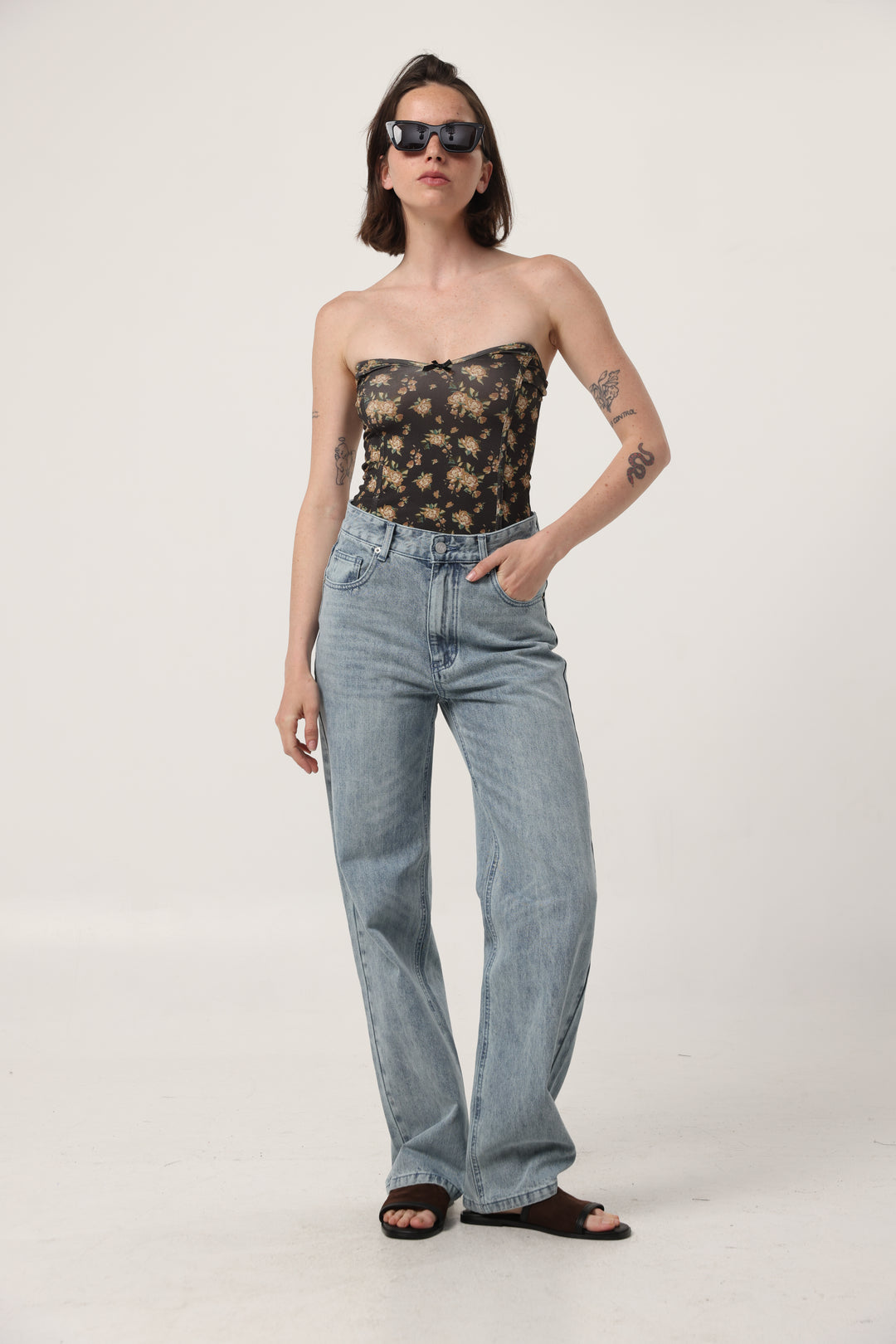 Touch Floral Strapless Top
