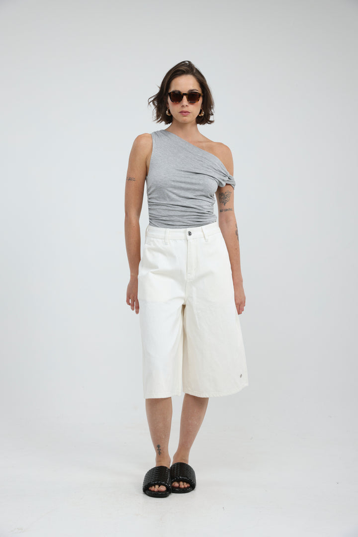 Star 801 White Bermuda Denim